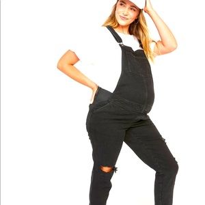 Maternity O.G. Workwear Straight Ripped Jean Overalls for Women